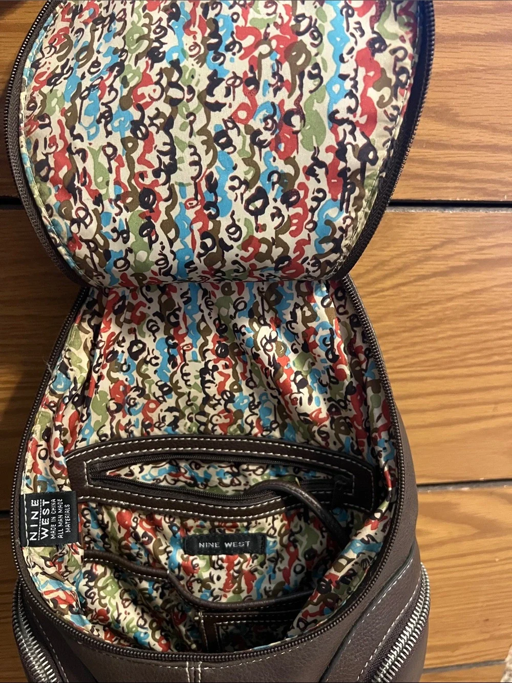 Women’s Brown Leather Sling Backpack - Ninewest